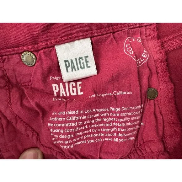 Paige Verdugo Ultra Skinny Womens 25 Red Jeans Comfort Office Cotton/Elastane - Picture 9 of 16